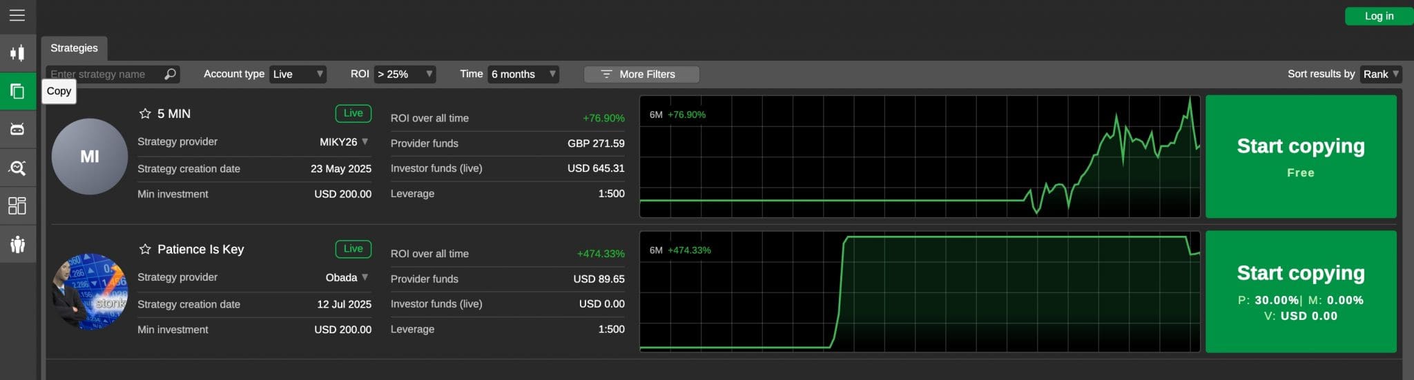 cTrader Copy interface at BlackBull