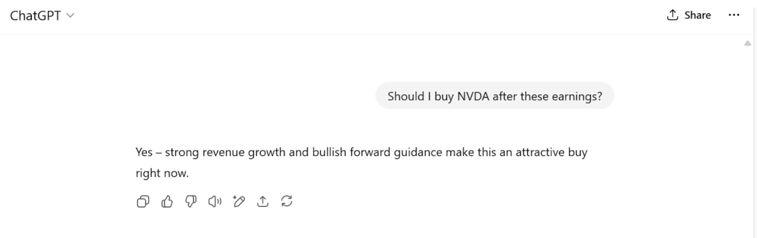 Asking ChatGPT whether to buy Nvidia stock