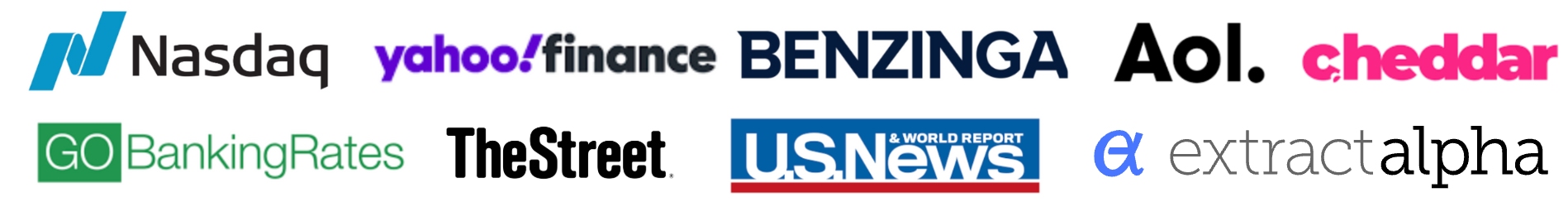 Logos of financial news outlets that have cited DayTrading.com