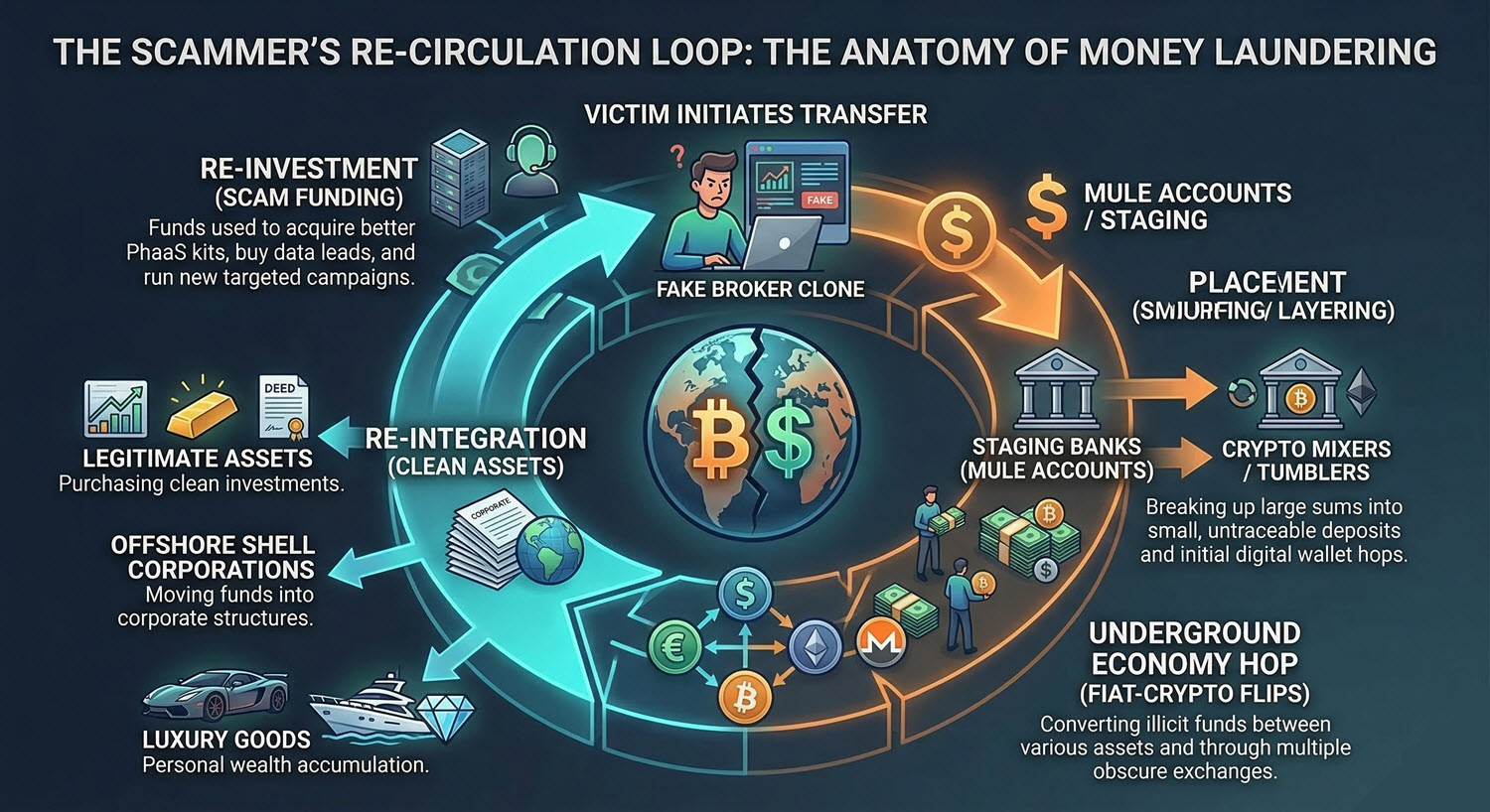 A diagram of the "Money Laundering Loop."