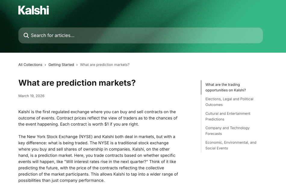 Klashi article explaining what prediction markets are