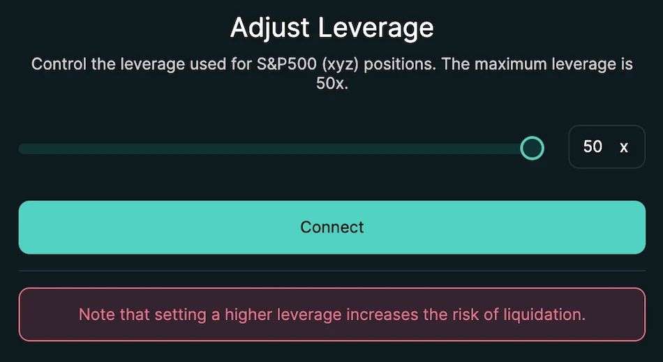 Changing leverage on the Hyperliquid platform