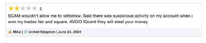 Comment on DayTrading.com about IQCent being a scam