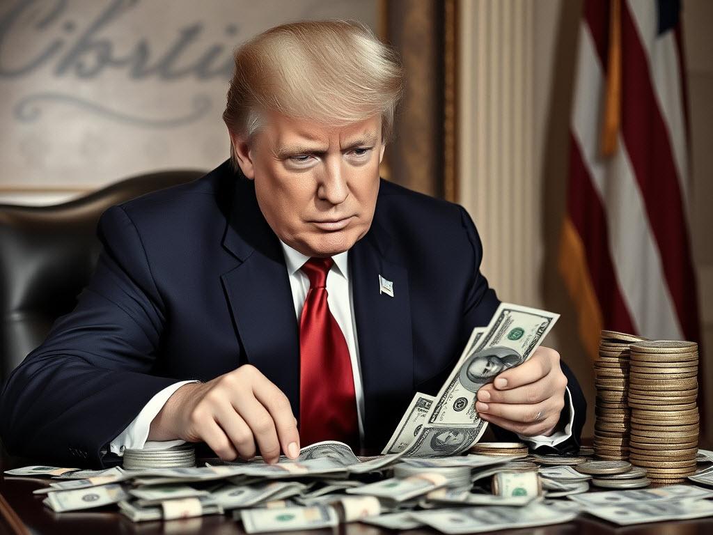 Trump looking at money